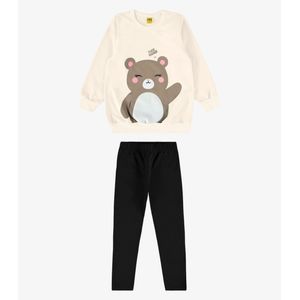 Conjunto Moletom Com Legging Rovi Kids Infantil Bege
