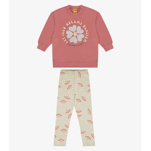 Conjunto Moletom Com Legging Rovi Kids Infantil Rosa
