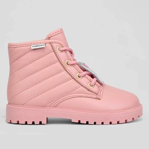Bota Coturno Infantil Molekinha Matelassê Menina Rosa