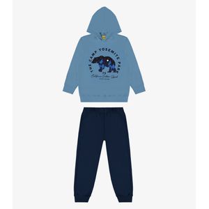 Conjunto Moletom Com Capuz E Calça Rovi Kids Infantil Azul