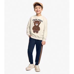 Conjunto Moletom Trick Nick Infantil Bege