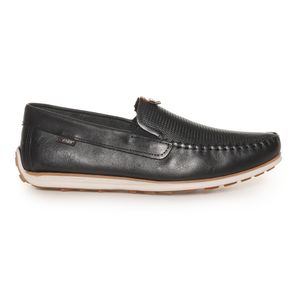 Mocassim Pegada Couro Masculino Preto