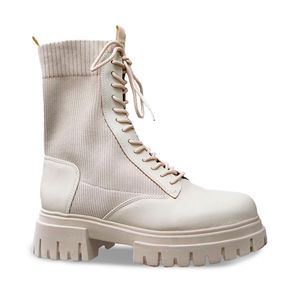 Bota Coturno Tratorada Usevertice Feminina Off White