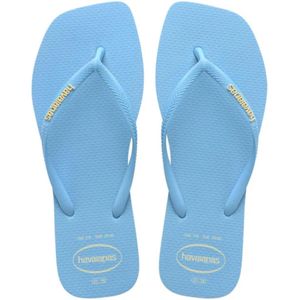 Chinelo Havaianas Slim Square Logo Pop Up Feminino Azul