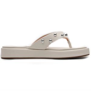 Chinelo Vizzano Flat Spikes Feminino Off White