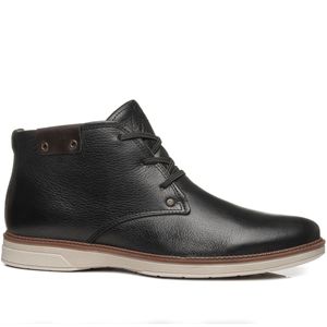 Bota Pegada em Couro Masculina Preta