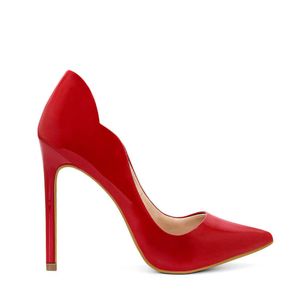 Scarpin  Celine Curvas Royalz Salto Alto Feminino Vermelho