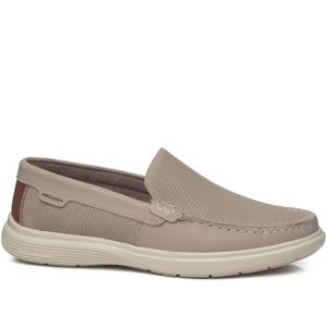 Mocassim Pegada em Couro Masculino Bege