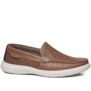 Mocassim Pegada em Couro Masculino Marrom
