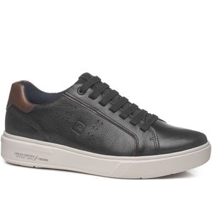 Tênis Casual Pegada em Couro Masculino Preto