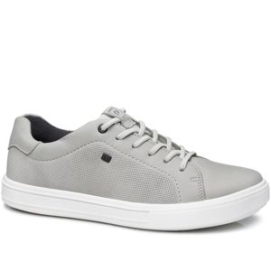 Tênis Casual Pegada em Couro  Masculino Cinza