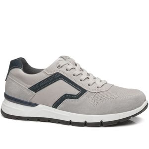 Tênis Casual Pegada em Couro  Masculino Cinza