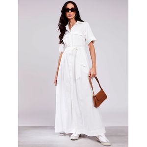Vestido Chemise Longo Lidi Kohls Feminino Off White
