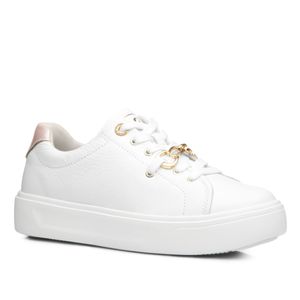 Tenis Casual  em Couro Pegada Feminino Branco