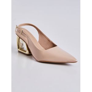 Scarpin Lidi Kohls Salto Geometrico Bistro Feminino Bege