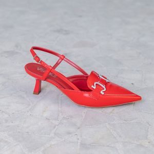 Scarpin Usevertice Slingback Fivela Feminino Vermelho