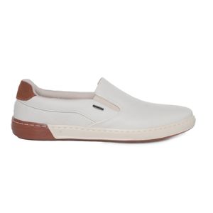 Tênis Cazzac Casual Couro Masculino Branco Off