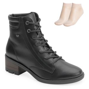 Bota Coturno Via Marte e Meia Feminino Preto