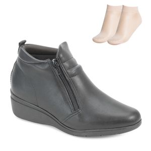 Bota Cano Curto Piccadilly e Meia Feminino Preto
