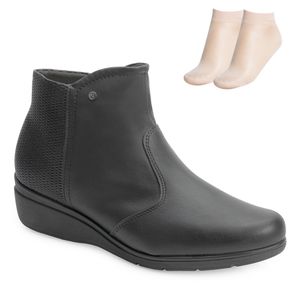 Bota Cano Curto Piccadilly e Meia Feminino Preto