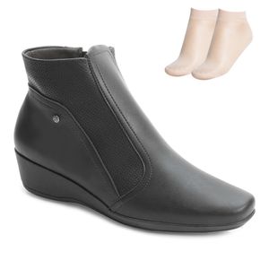 Bota Cano Curto Piccadilly e Meia Feminino Preto
