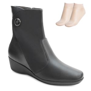 Bota Cano Médio Piccadilly e Meia Feminino Preto