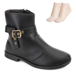 Bota Cano Curto Beira Rio e Meia Feminino Preto