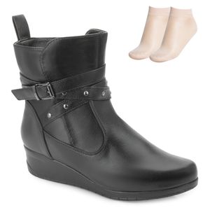 Bota Anabela Pink Moon e Meia Feminino Preto