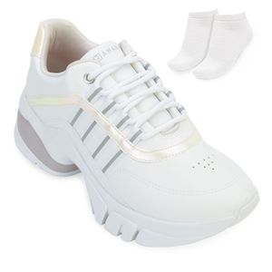 Tênis Chunky Sneaker Ramarim e Meia Feminino Branco