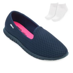 Tênis Slip On Actvitta e Meia Feminino Marinho