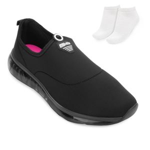 Tênis Slip On Actvitta e Meia Feminino Preto