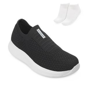 Tênis Slip On Mississipi e Meia Feminino Preto