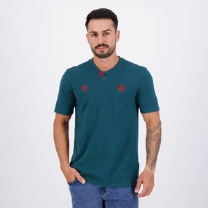 Camisa Polo Umbro Fluminense Viagem 2024 Masculino Verde