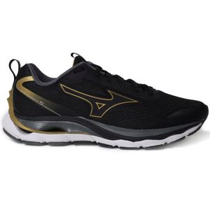Tênis Mizuno Wave Dynasty 5 Masculino Preto e Dourado
