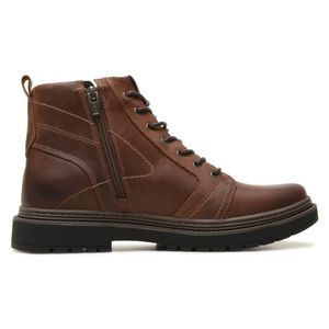 Bota Masculina Cadarço Couro Free Way Marrom