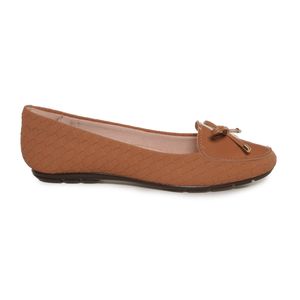 Sapatilha Feminina Bico Fino Laço Moleca Caramelo