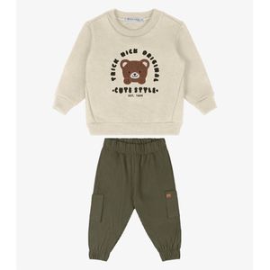 Conjunto Moletom Trick Nick Infantil Bege