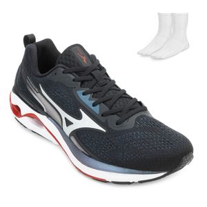 Tênis Mizuno Wave Dynasty 6 e Meia Masculino Preto