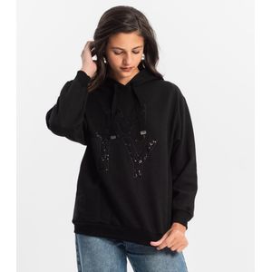 Moletom Capuz Minty Canguru Juvenil Preto
