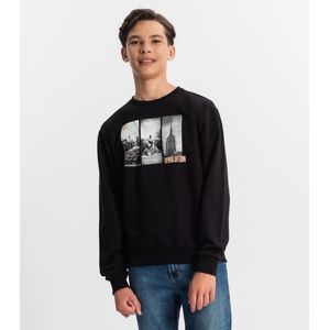 Moletom Minty Estampado Juvenil Preto