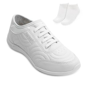 Tênis Casual Feminino Kolosh e Meia Feminino Branco