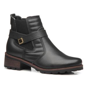 Bota Feminina Elástico Cano Curto Pegada Preto