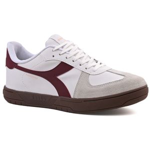 Tênis Casual Unissex Diadora Passione Branco e Bordô