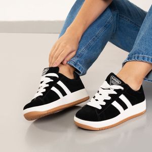 Tênis Quiz Listras Feminino Preto