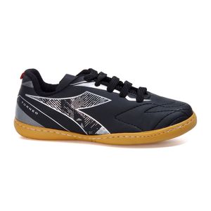 Chuteira Infantil Diadora Torneo Futsal Preto e Prata