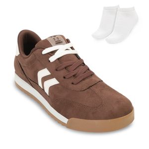 Tênis Casual Via Marte Feminino Marrom e Meia
