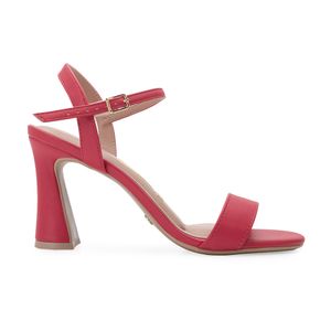 Sandália Salto Grosso Vizzano Vermelho
