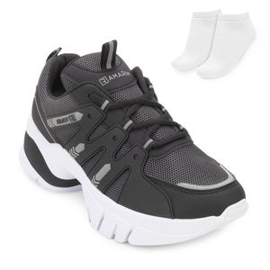 Tênis Chunky Sneakers Ramarim Feminino Preto e Meia
