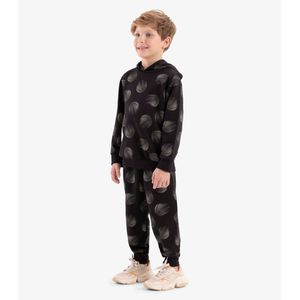 Conjunto Moletom Rovi Kids Capuz Infantil Preto