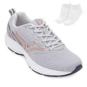 Tênis Feminino Mizuno Jet 7 e Meia Cinza